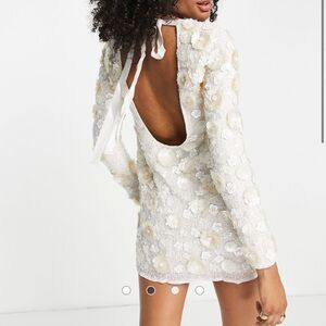 ASOS DESIGN floral embellished mini shift dress size 10